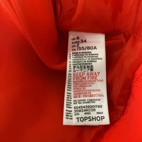 Topshop Strappy Bonded Mini Cocktail Dress Coral - Picture 6 of 8